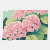 ピンクアジサイフローラ植物学 キッチンタオル (横)