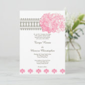 ピンクアジサイフローラ5x7結婚式招待状 招待状 (スタンド正面)