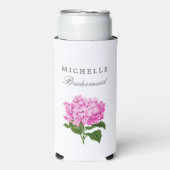 ピンクアジサイブライダルシャワーパーティーセルツァー スリム缶クーラー (Seltzer正面)