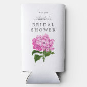 ピンクアジサイブライダルシャワーパーティーセルツァー スリム缶クーラー (裏面)