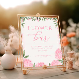 ピンクアジサイブライダルシャワーフラワーバー ポスター