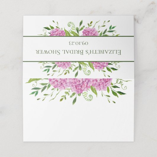 ピンクアジサイブライダルシャワー プレイスカード (外部開封)