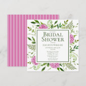 ピンクアジサイブライダルシャワー 招待状 (正面/裏面)