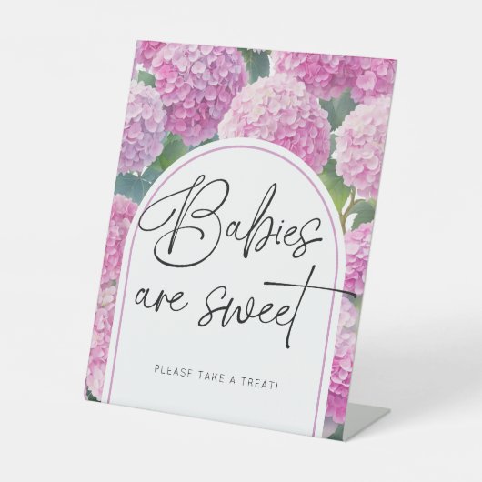 ピンクアジサイベビーズスイートベビーシャワー 台座サイン (正面)