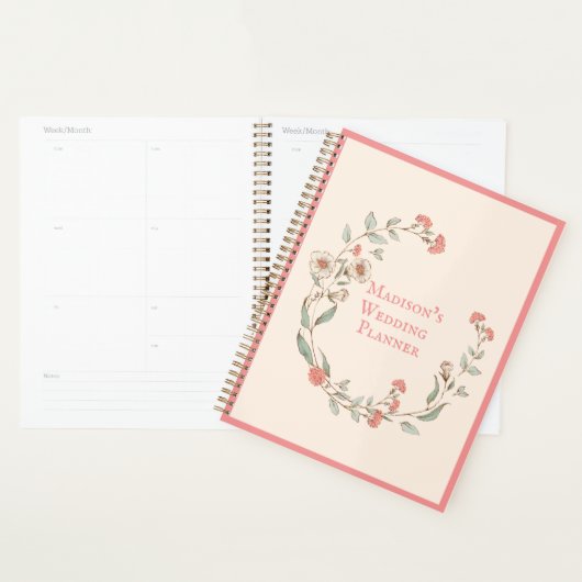 ピンクアジサイリースヴィンテージ名結婚ズ プランナー手帳 (ディスプレー)