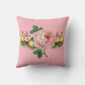 ピンクアジサイヴィンテージカントリーリバーシブル クッション (裏面)