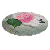 ピンクアジサイ化粧ガラス切断板 カッティングボード (角)