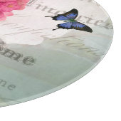 ピンクアジサイ化粧ガラス切断板 カッティングボード (角)