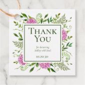 ピンクアジサイ女の子ベビーシャワーありがとう フェイバータグ (正面)