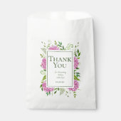 ピンクアジサイ女の子ベビーシャワーありがとう フェイバーバッグ (正面)
