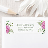 ピンクアジサイ女の子ベビーシャワー差出人住所 ラベル (インサイチュ)