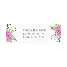 ピンクアジサイ女の子ベビーシャワー差出人住所