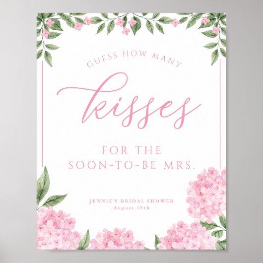 ピンクアジサイ推測いくつのキスシャワーゲーム ポスター (正面)