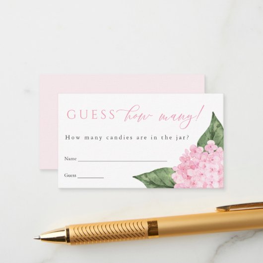 ピンクアジサイ推測シャワーゲームカードの数 エンクロージャーカード (正面/裏面インサイチュ)