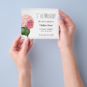 ピンクアジサイ新しいホームアナウンスメント チラシ (手)