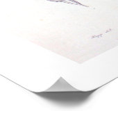 ピンクアジサイ植物学スケッチポスタープリント ポスター (角)