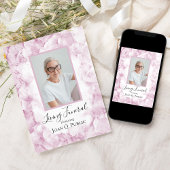 ピンクアジサイ水彩生活葬式パーティー 招待状