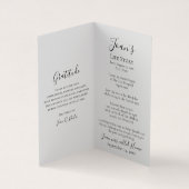 ピンクアジサイ水彩葬儀記念祈りの言葉 名刺 (内部)