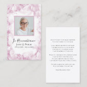 ピンクアジサイ水彩葬儀記念祈りの言葉 名刺 (正面/裏面)