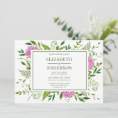 ピンクアジサイ結婚ズお祝い 招待状 (スタンド正面)