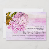 ピンクアジサイ結婚ズの婚約招待 招待状 (正面)