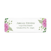 ピンクアジサイ結婚ズ差出人住所 ラベル (正面)