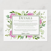 ピンクアジサイ結婚ズ詳細 エンクロージャーカード (正面)