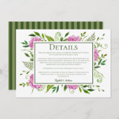 ピンクアジサイ結婚ズ詳細 エンクロージャーカード (正面/裏面)