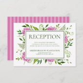 ピンクアジサイ結婚式レセプション エンクロージャーカード (正面/裏面)