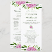 ピンクアジサイ結婚式 プログラム (正面/裏面)