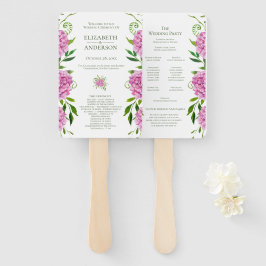 ピンクアジサイ結婚式 プログラム ハンドファン