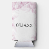 ピンクアジサイ花ウォーターカラー結婚式の引き出物 スリム缶クーラー (裏面)