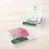 ピンクアジサイ花ガラスコースター ガラスコースター (アングル)