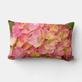 ピンクアジサイ花ランバーピロー ランバークッション (裏面)