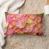 ピンクアジサイ花ランバーピロー ランバークッション (ブランケット)