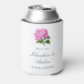 ピンクアジサイ花結婚式の引き出物 缶クーラー (缶裏面)