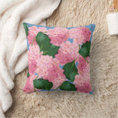 ピンクアジサイ装飾用クッション クッション (ブランケット)