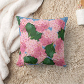 ピンクアジサイ装飾用クッション クッション (ブランケット)