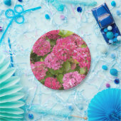 ピンクアジサイ開花フローラ ペーパープレート (パーティー)