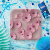 ピンクアジサイ開花フローラ ペーパープレート (パーティー)