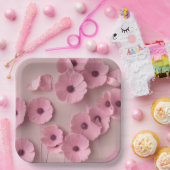 ピンクアジサイ開花フローラ ペーパープレート (パーティー)