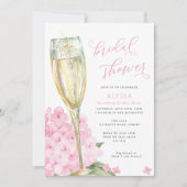 ピンクアジサイ開花ブライダルシャワー 招待状 (正面)