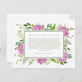 ピンクアジサイ80th誕生日カードリクエスト エンクロージャーカード (正面/裏面)