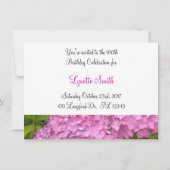 ピンクアジサイ90誕生祝い 招待状 (裏面)