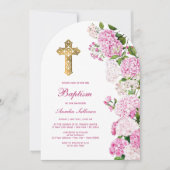 ピンクアジサイ・アーチバプテスマ 招待状 (正面)