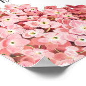 ピンクアジサイ、カスタムウェディングウェルカムポスター ポスター (角)