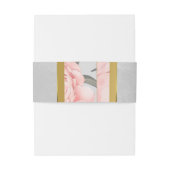 ピンクアジサイ&グレー金ゴールドフレーム結婚フローラ 招待状ベリーバンド (裏面例)