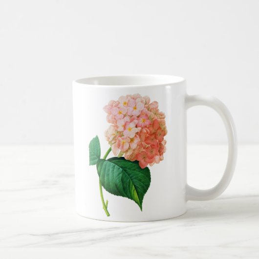 ピンクアジサイby Pierre Joseph Redoute コーヒーマグカップ (右)