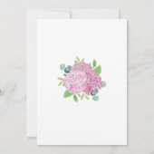 ピンクアジランゲアブーケボタニカルブライダルシャワー 招待状 (裏面)