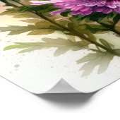 ピンクアスター花アートプリントポスター ポスター (角)